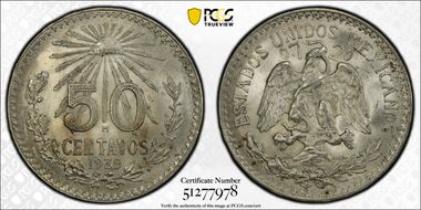 1939-M 50C KM-447  Ag MS65