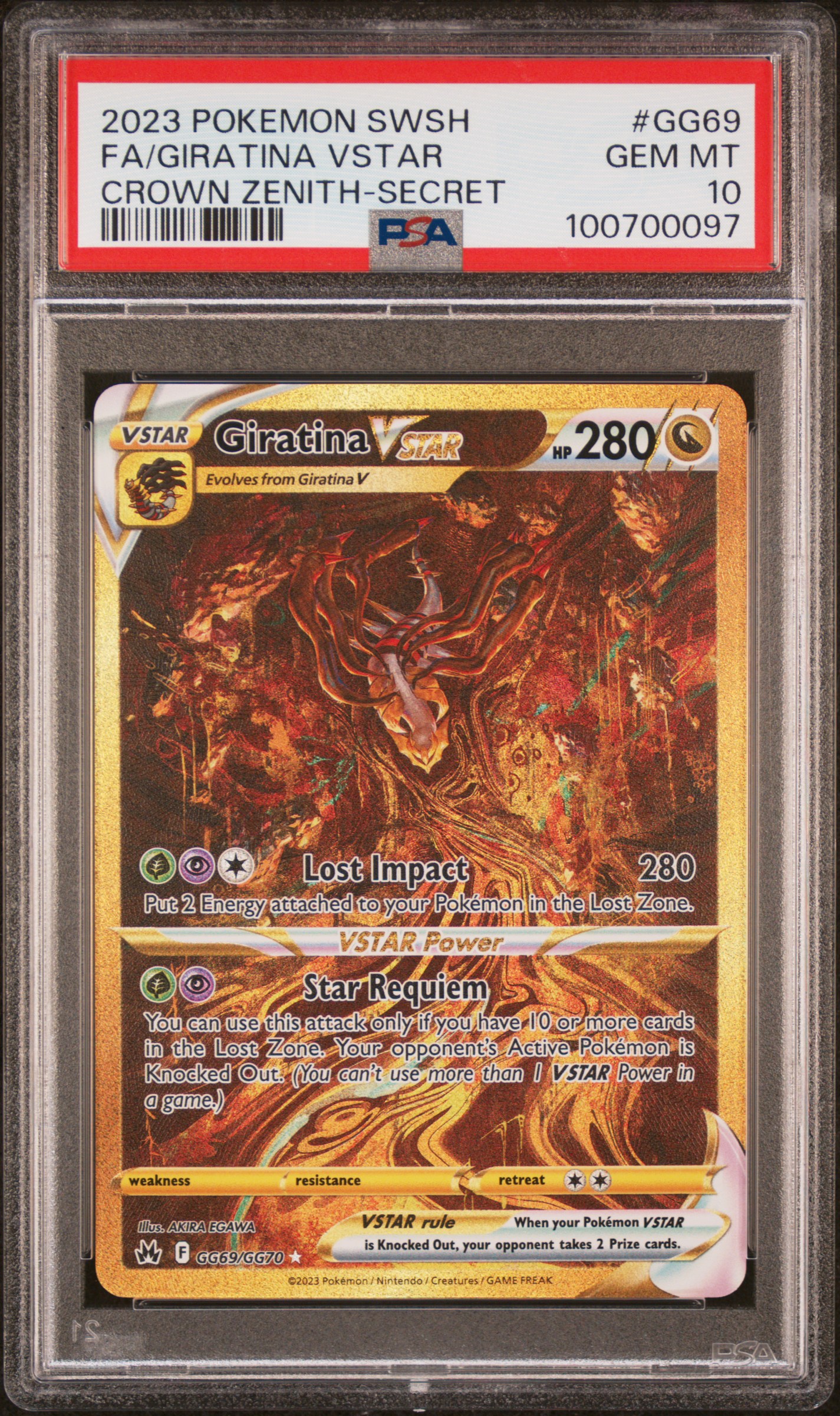 2023 #GG69 Full Art/Giratina Vstar PSA 10 Sword and Shield Crown Zenith