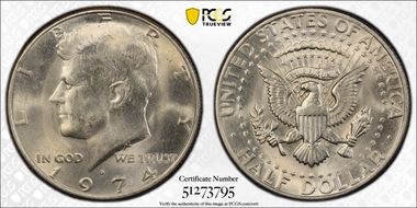 1974-D 50C Doubled Die Obv,  FS-101 MS62