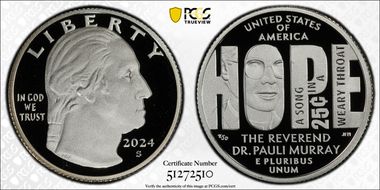 2024-S 25C Rev. Dr. Pauli Murray Silver PR70DCAM