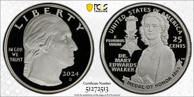 2024-S 25C Dr. Mary Edwards Walker Silver PR70DCAM