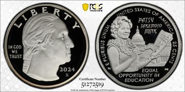 2024-S 25C Hon. Patsy Takemoto Mink Silver PR70DCAM