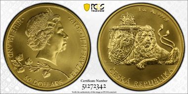 2019-CM $50 Czech Lion MS70