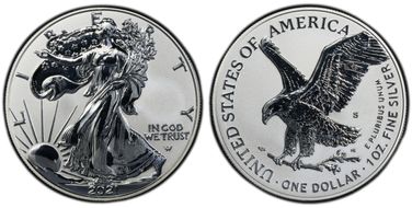 2021-S $1 Silver Eagle Rev PR - Type 2 Designer Edition - First Strike PR70