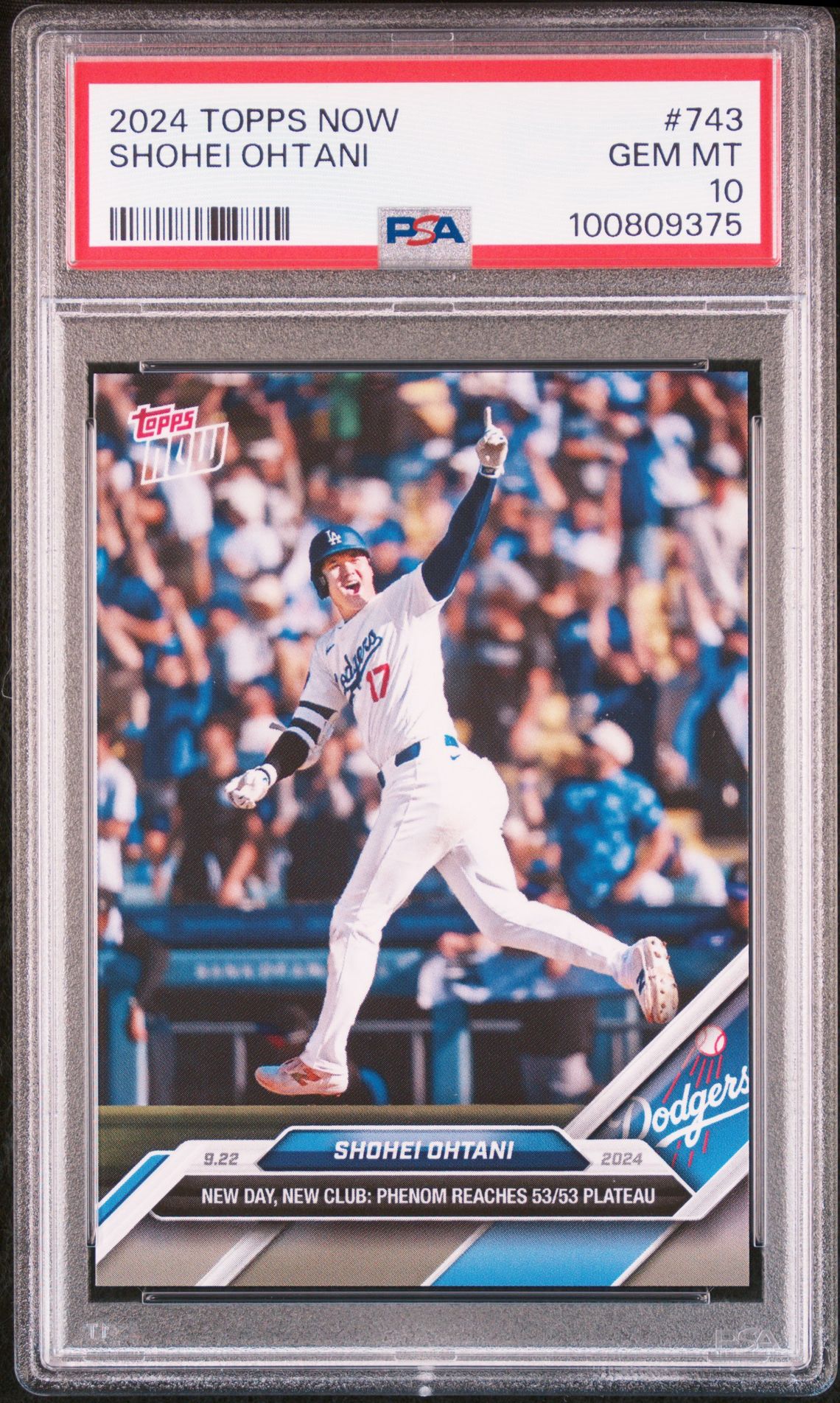 2024 Topps Now Shohei Ohtani #743 Gem Mt 10 front