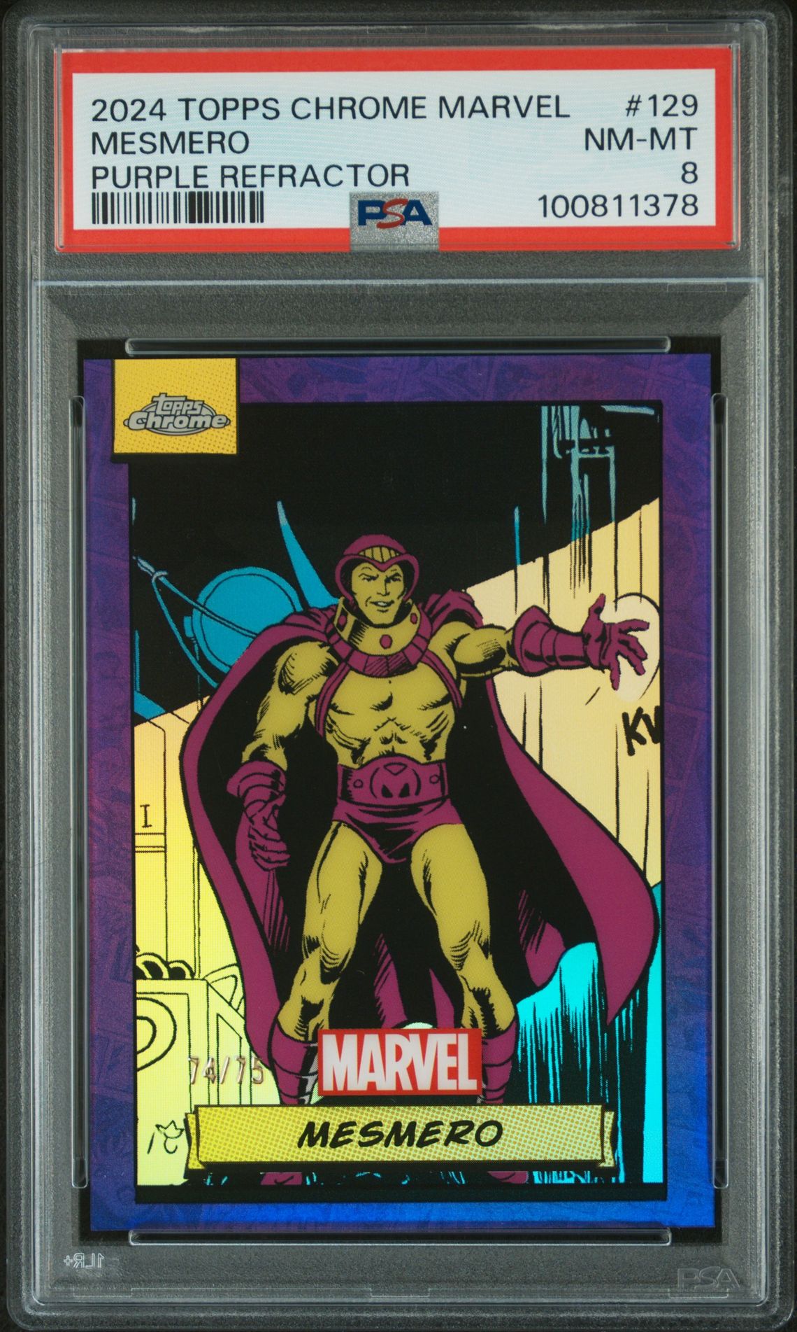 2024 Topps TOPPS CHROME MARVEL Purple Refractor Mesmero front