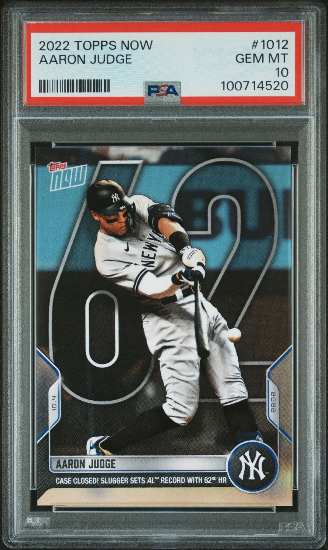 2022 Topps TOPPS NOW #1012 Aaron Judge front