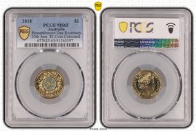 2018 $2 Remembrance Day Rosemary 30th Ann. $2 Coin Colorized MS65