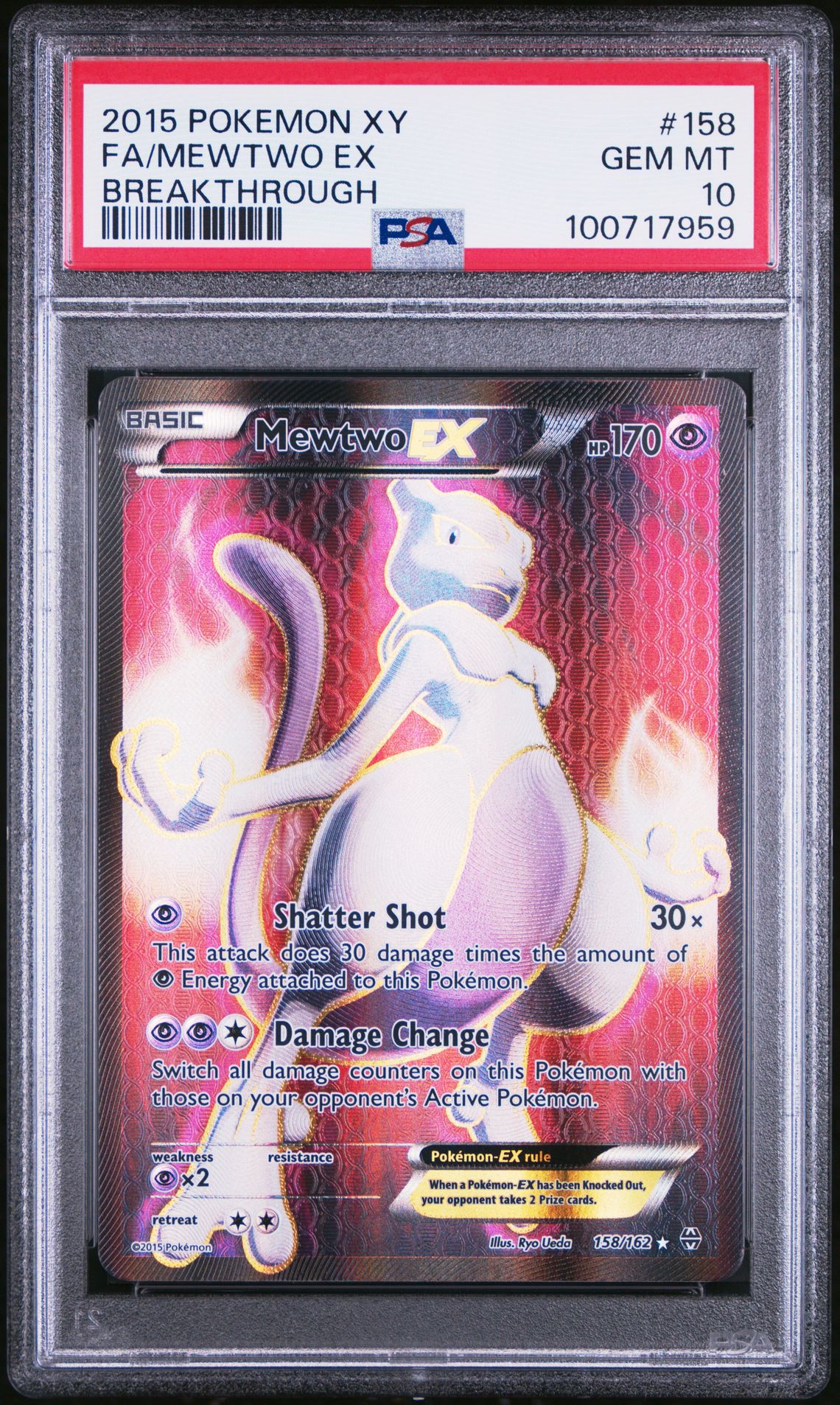 2015 Pokemon POKEMON XY BREAKTHROUGH #158 Fa/Mewtwo Ex front
