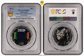 2011 50C Triple Zero Anniversary Colorized MS69