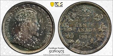 1906 5C Wide Date MS63