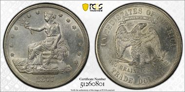 1877-S T$1 AU58
