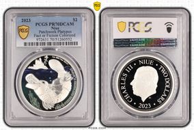 2023 $2 Patchwork Platypus Fact or Fiction Colorized PR70DCAM