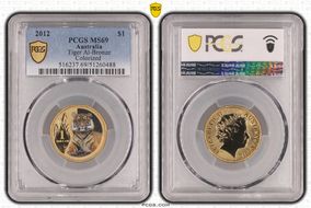 2012 $1 Tiger Al-Bronze Colorized MS69