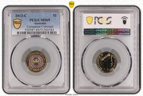 2013-C $2 Coronation Colorized MS69