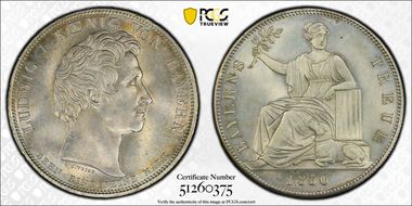 1830 Thaler KM-750 Loyalty MS66