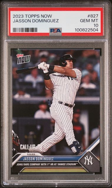 2023 Topps Now Jasson Dominguez #827 Gem Mt 10 front