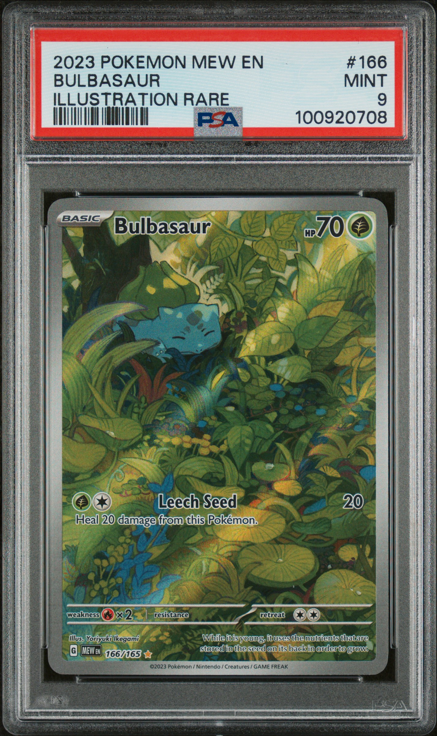 2023 #166 Bulbasaur PSA 9 Mew EN-151
