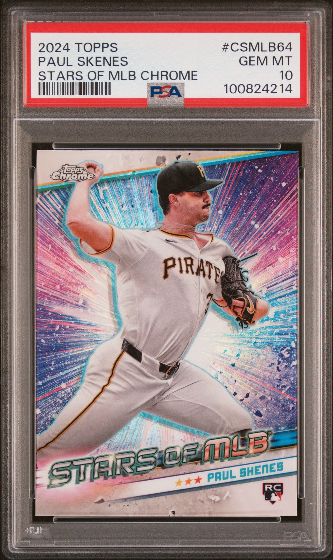 2024 Topps Stars Of Mlb Chrome Paul Skenes #Csmlb64 (Update) Gem Mt 10 front