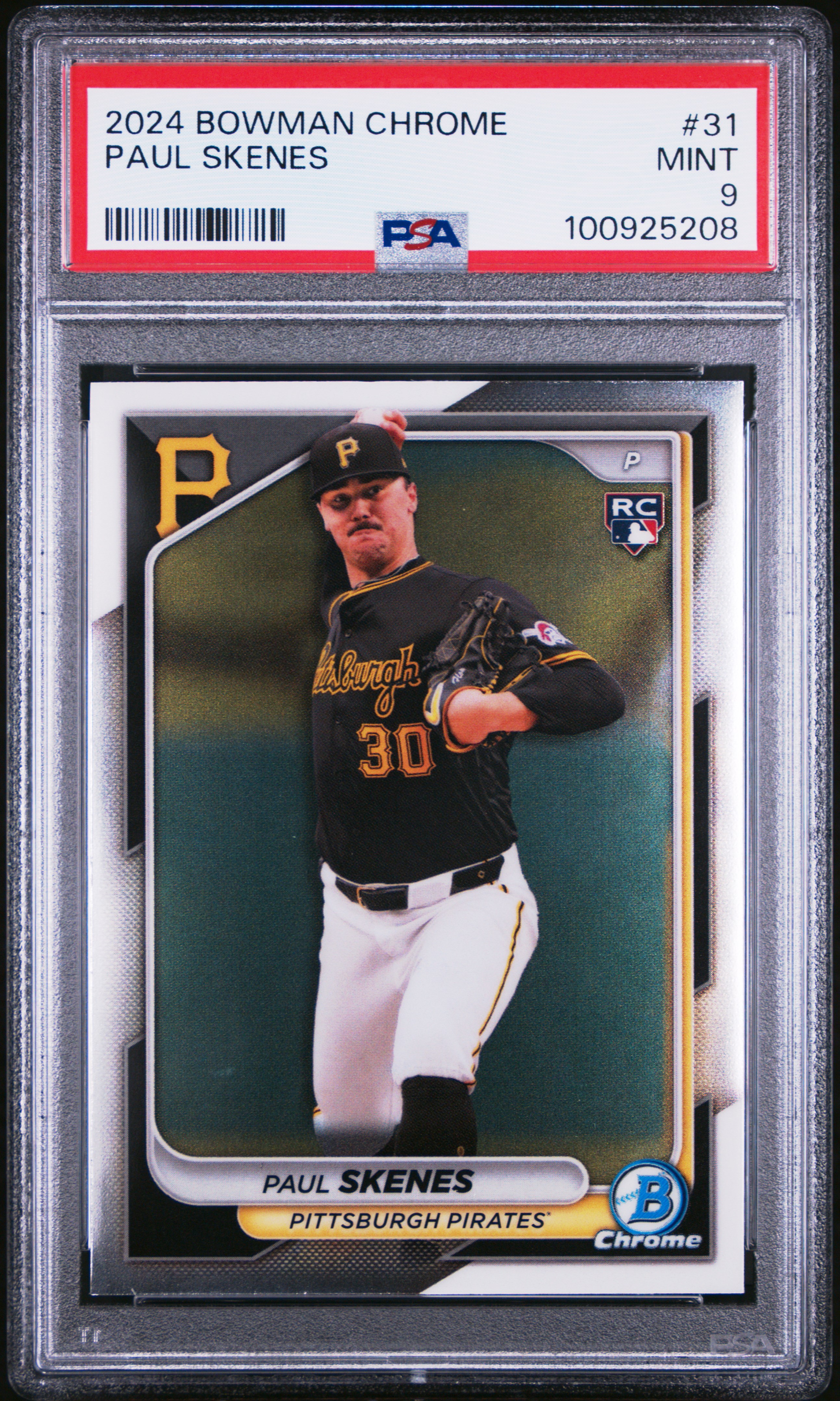 2024 Bowman Chrome Paul Skenes #31 Mint 9 front