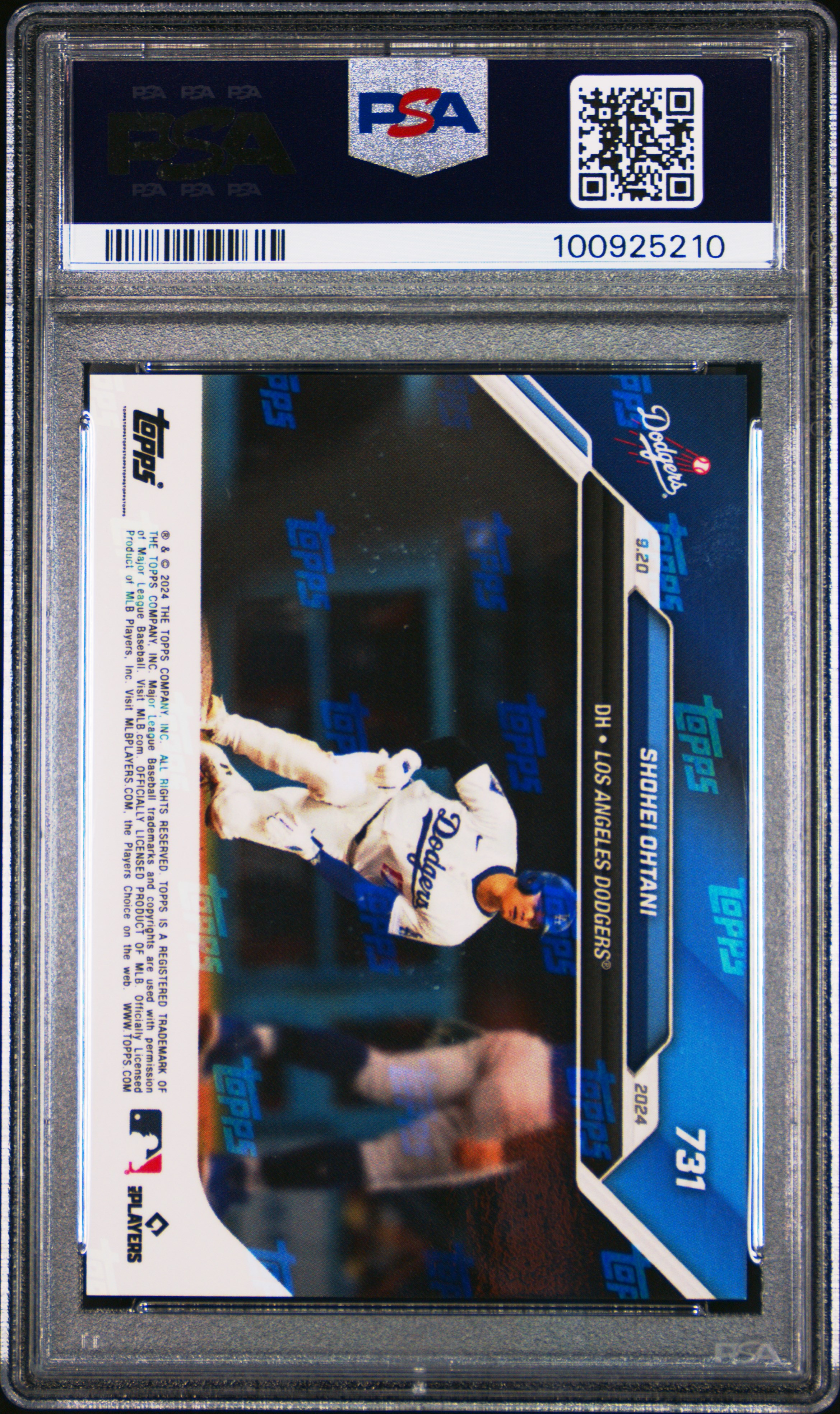 2024 Topps Now Shohei Ohtani #731 Gem Mt 10 back
