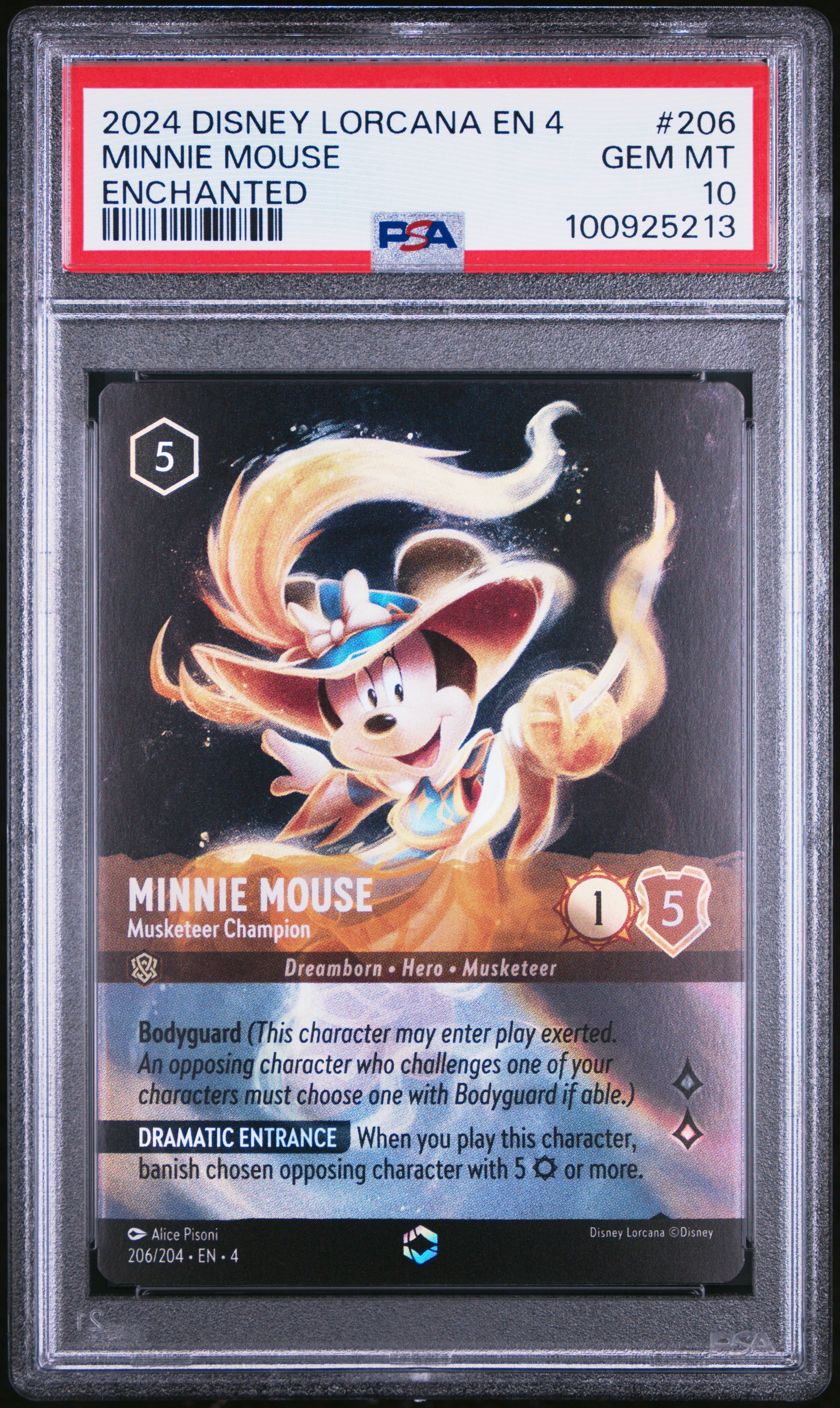 2024 Disney Lorcana En 4-Ursula's Return Minnie Mouse #206 (Enchanted) Gem Mt 10 front