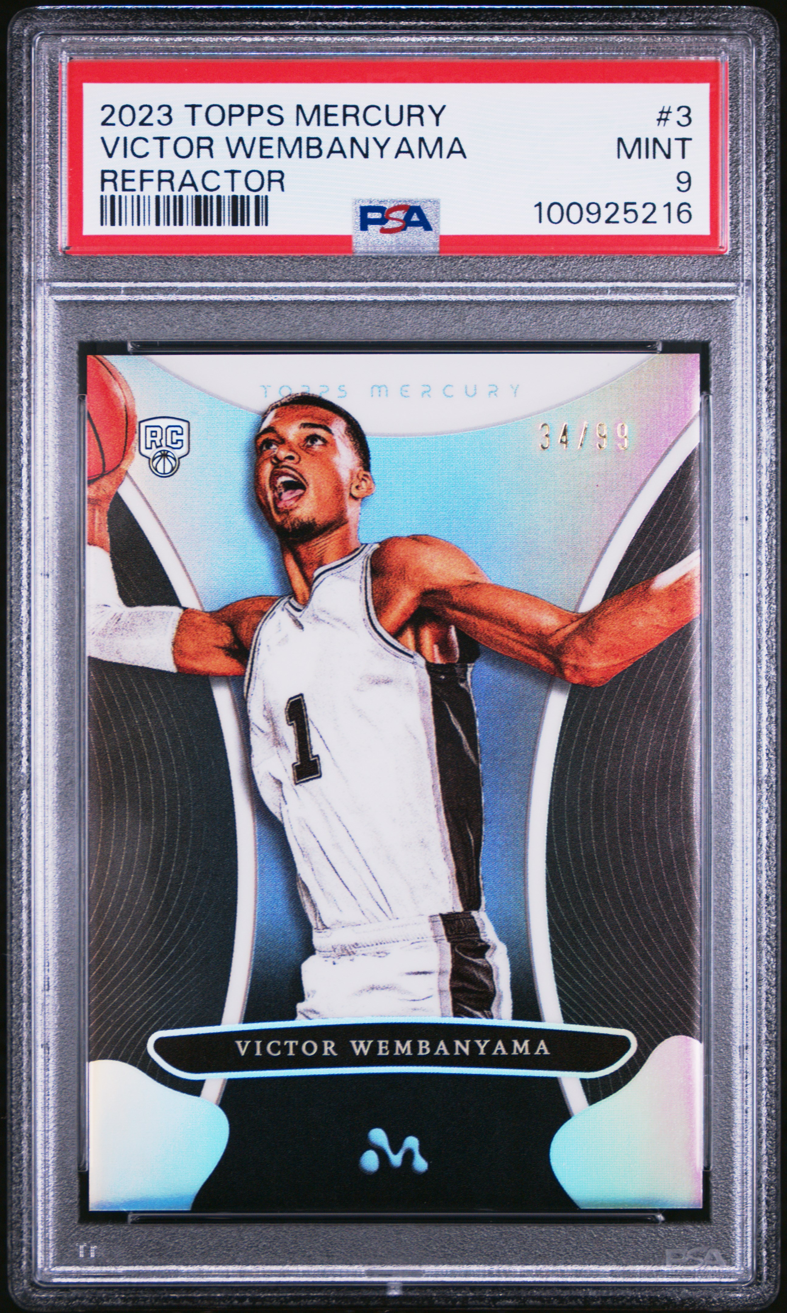 2023 Topps Mercury: Victor Wembanyama Victor Wembanyama #3 (Refractor) Mint 9 front