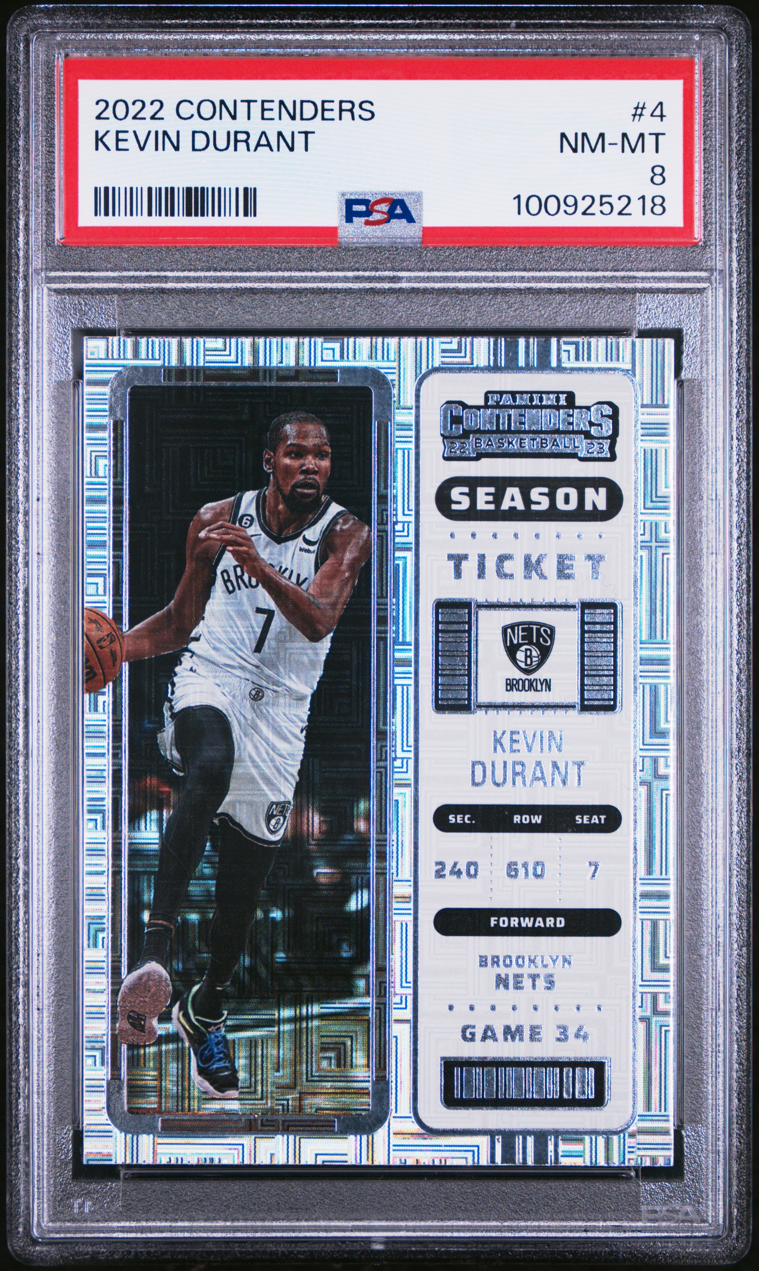 2022 Panini Contenders Kevin Durant #4 Nm-Mt 8 front