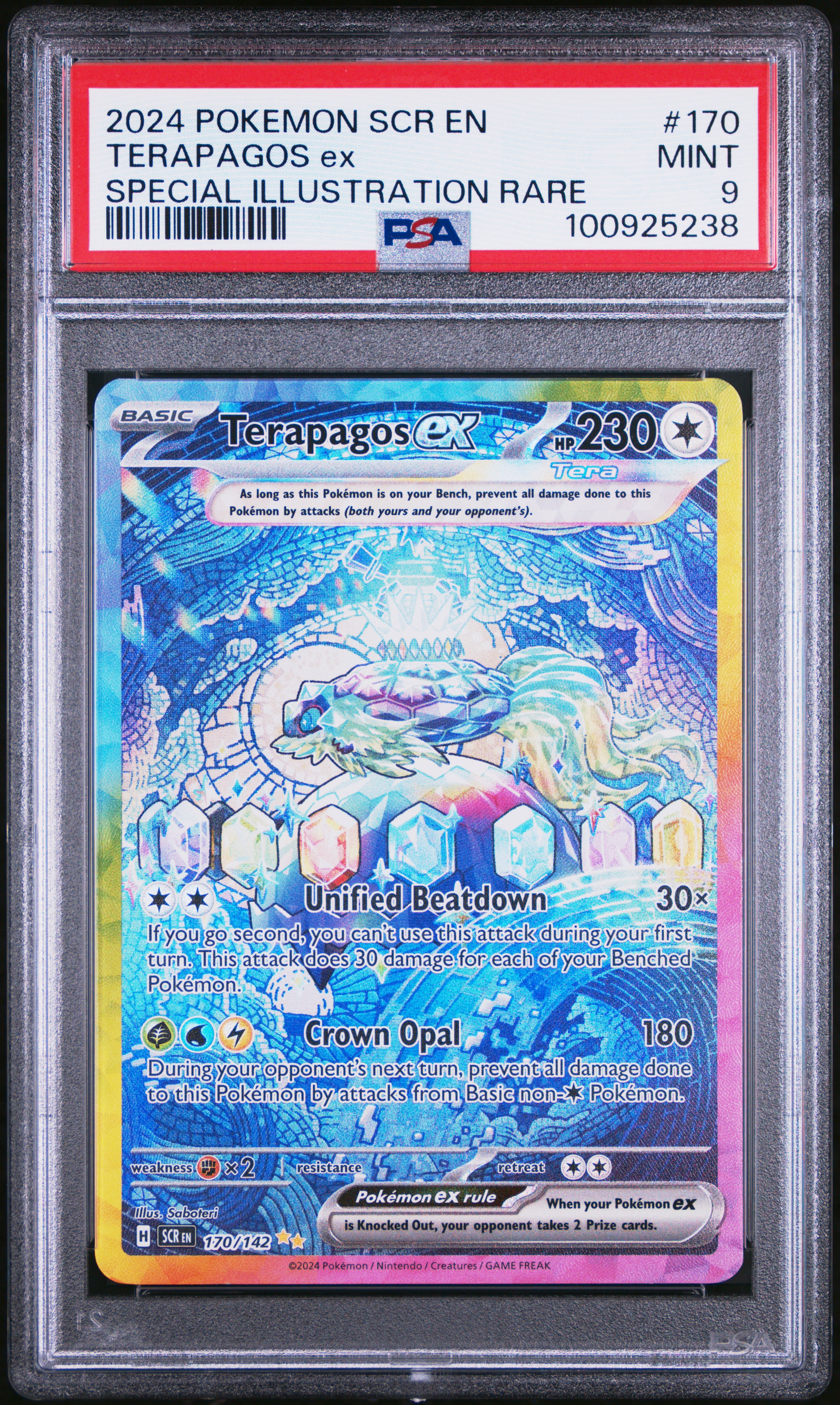 2024 Pokemon Scr En-Stellar Crown Terapagos Ex #170 (Special Illustration Rare) Mint 9 front