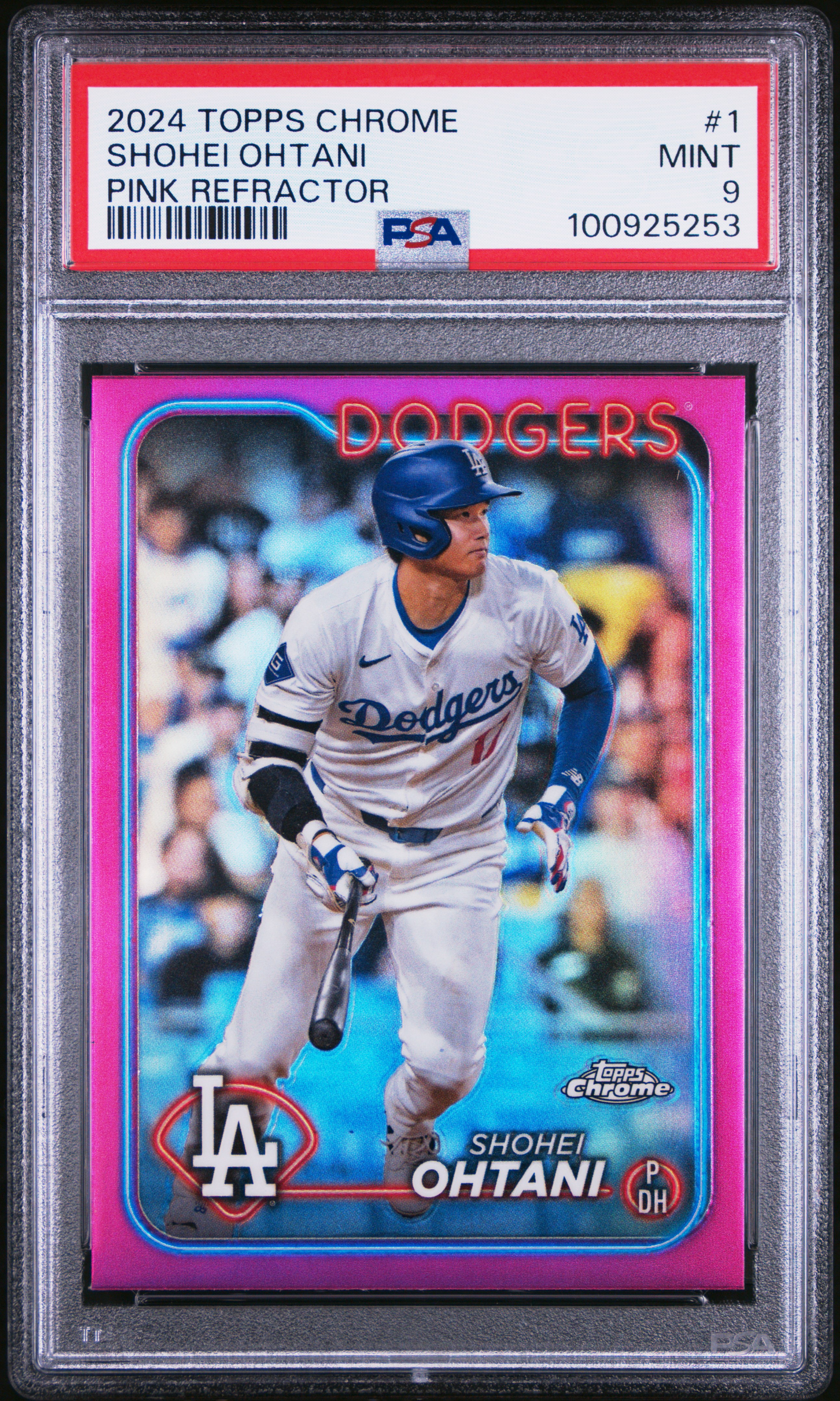 2024 Topps Chrome Shohei Ohtani #1 (Pink Refractor) Mint 9 front