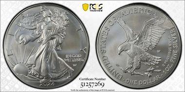 2024-W $1 Burnished Silver Eagle SP69