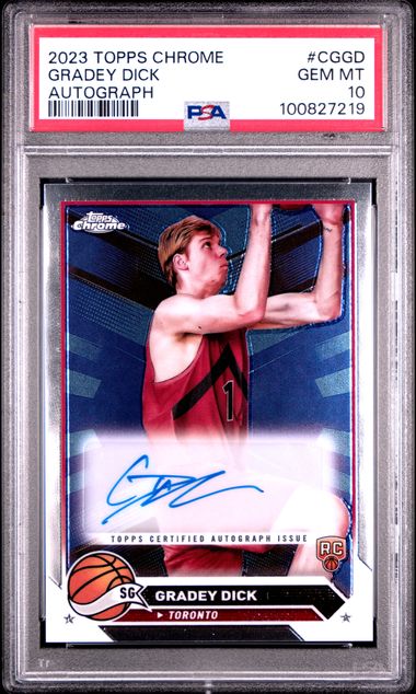 2023 Topps Chrome Topps Chrome Autographs Gradey Dick #Cggd (Autograph) Gem Mt 10 front