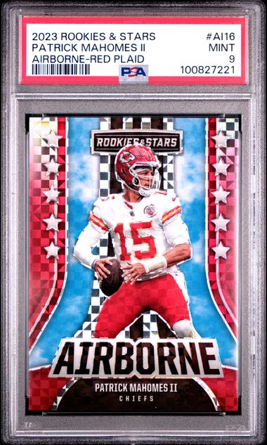 2023 Panini Rookies & Stars Airborne Patrick Mahomes Ii #Ai16 (Airborne-Red Plaid) Mint 9 front