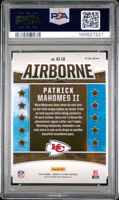 2023 Panini Rookies & Stars Airborne Patrick Mahomes Ii #Ai16 (Airborne-Red Plaid) Mint 9 back