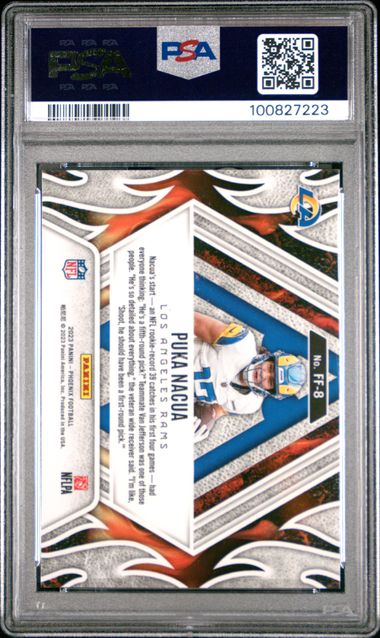 2023 Panini Phoenix Fire Forged Puka Nacua #Ff8 Gem Mt 10 back