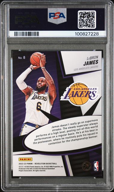 2022 Panini Revolution Supernova Lebron James #8 (Supernova) Mint 9 back