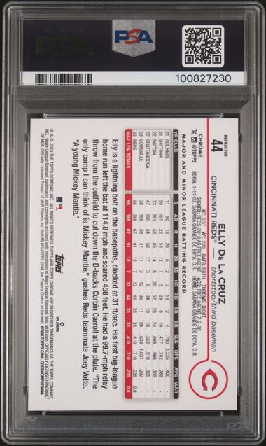 2024 Topps Chrome Elly De La Cruz #44 (Refractor) Nm-Mt 8 back