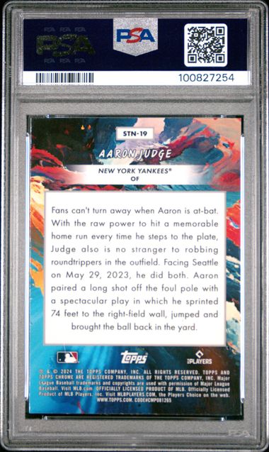 2024 Topps Chrome Cosmic Stars In The Night Aaron Judge #19 Mint 9 back