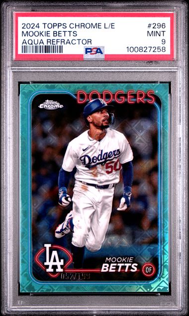 2024 Topps Chrome Logofractor Edition Mookie Betts #296 (Aqua Refractor) Mint 9 front