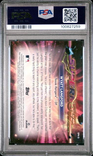 2024 Topps Chrome Cosmic Supernova Wyatt Langford #13 Mint 9 back