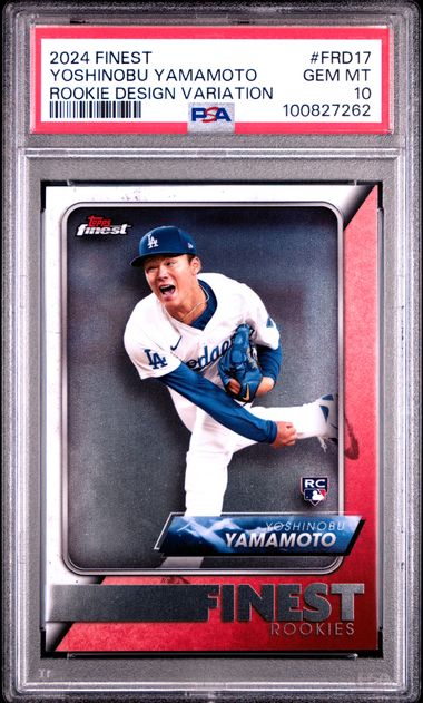 2024 Topps Finest Finest Rookie Design Variation Yoshinobu Yamamoto #Frd17 Gem Mt 10 front