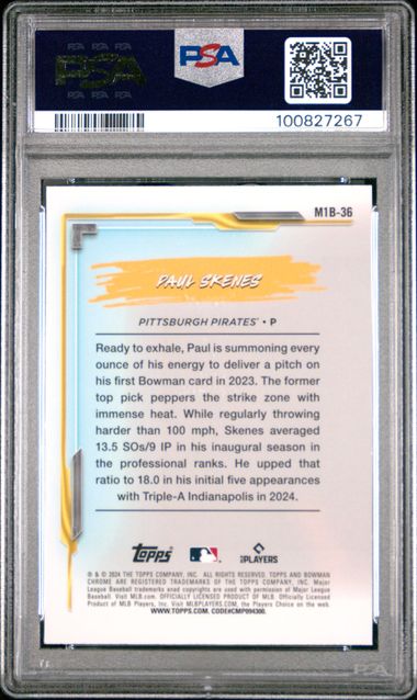 2024 Bowman Chrome Mega Box My 1St Bowman Paul Skenes #36 Mint 9 back
