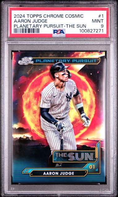 2024 Topps Chrome Cosmic Planetary Pursuit Aaron Judge #1 (Planetary Pursuit-The Sun) Mint 9 front
