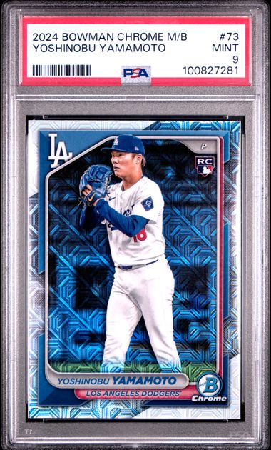 2024 Bowman Chrome Mega Box Yoshinobu Yamamoto #73 Mint 9 front