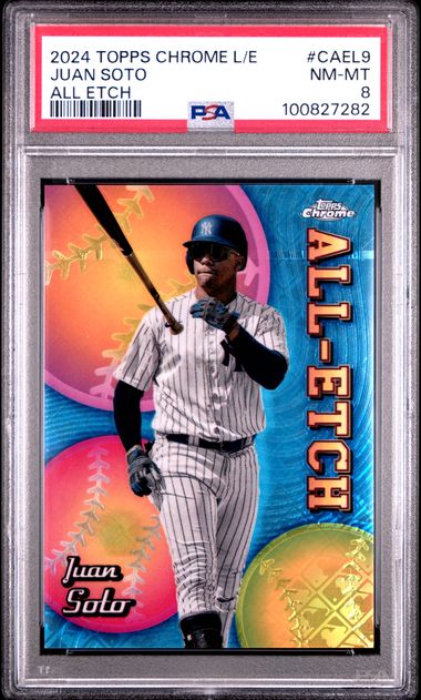 2024 Topps Chrome Logofractor Edition Chrome All Etch Juan Soto #Cael9 Nm-Mt 8 front