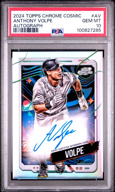 2024 Topps Chrome Cosmic Cosmic Chrome Autographs Anthony Volpe #Av Gem Mt 10 front