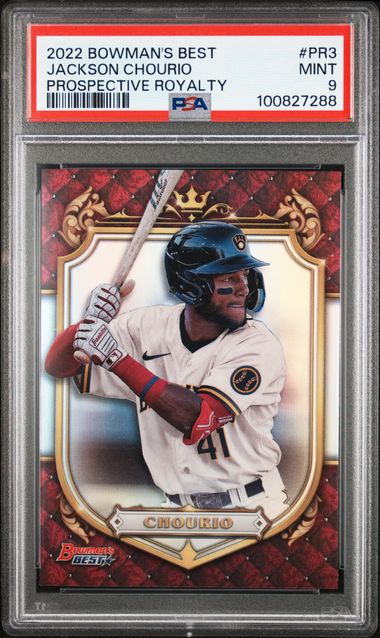 2022 Bowman's Best Prospective Royalty Jackson Chourio #Pr3 (Prospective Royalty) Mint 9 front
