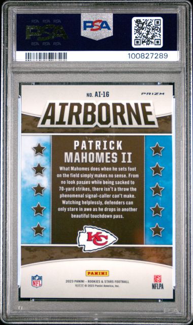 2023 Panini Rookies & Stars Airborne Patrick Mahomes Ii #Ai16 (Airborne-Red Plaid) Gem Mt 10 back