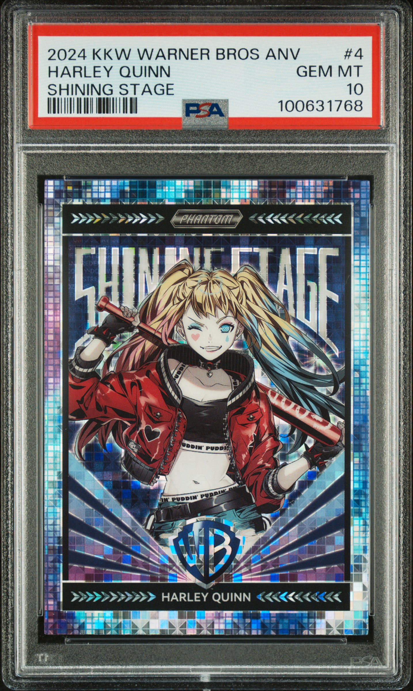 2024 Kakawow Phantom Warner Bros. 100Th Anniversary Shining Stage Harley Quinn #4 Gem Mt 10 front