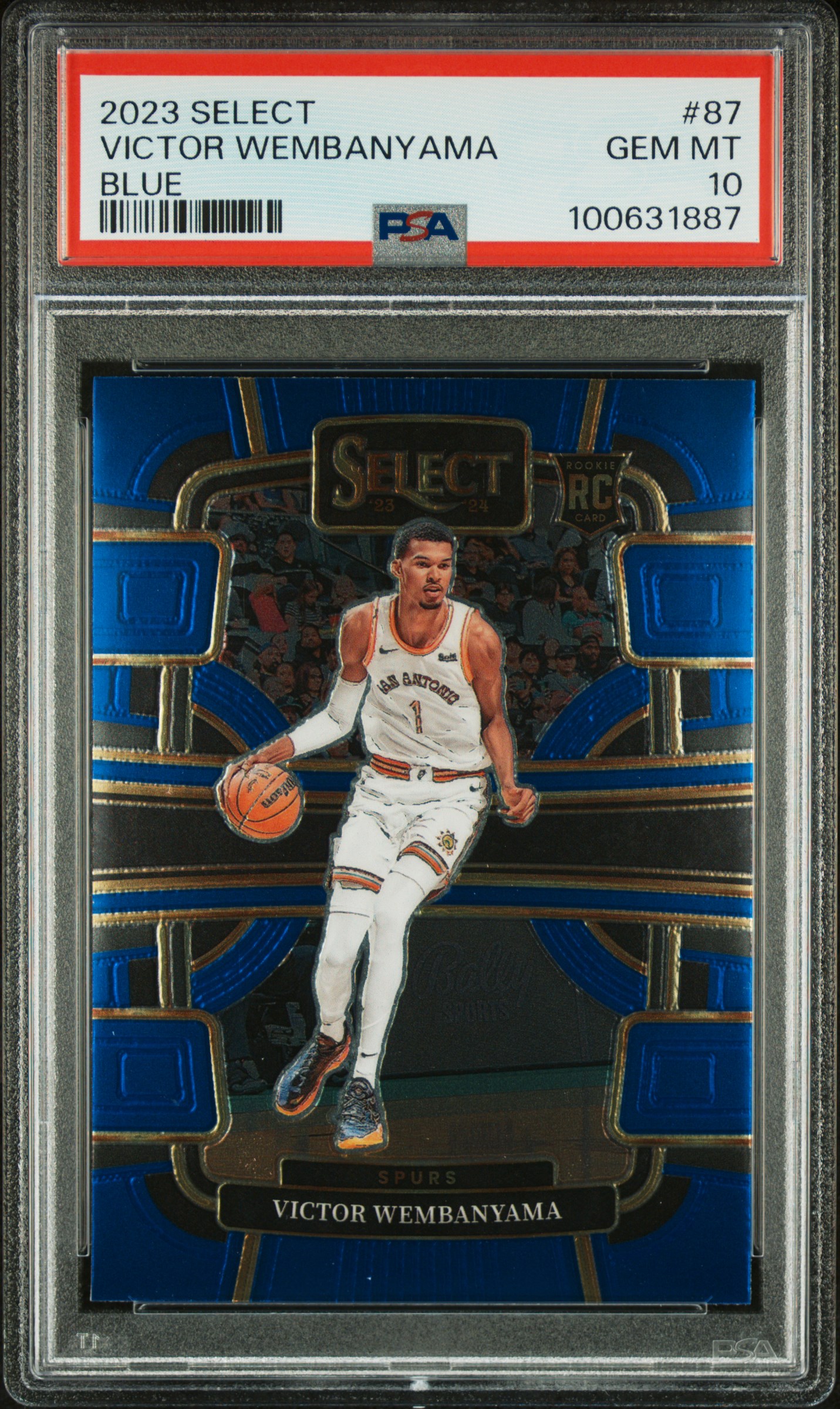 2023 Panini Select Victor Wembanyama #87 (Blue) Gem Mt 10 front